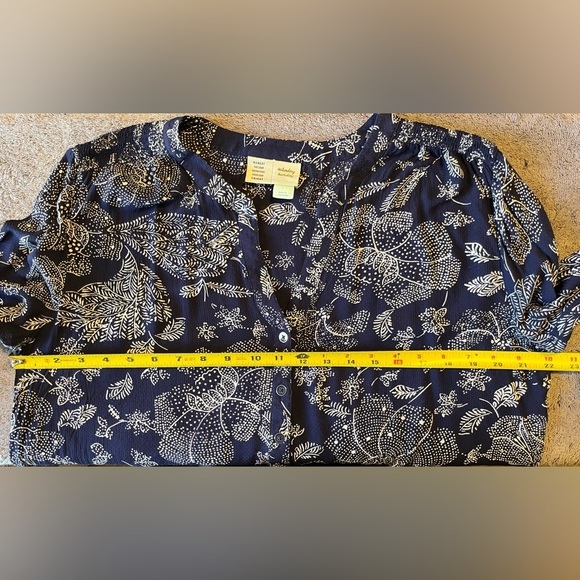 Anthropologie Saturday Sunday Navy and White Print Elyn Tunic Dress Size L - Picture 6 of 9